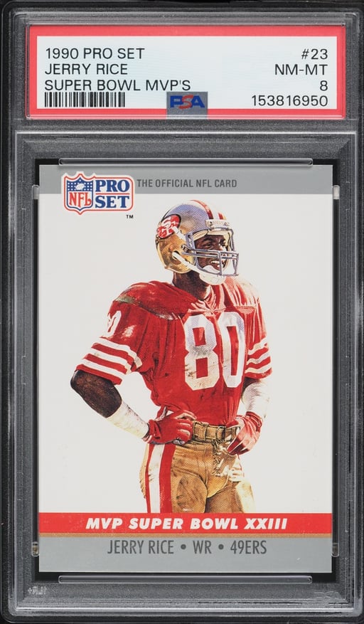 1990 Pro Set Super Bowl MVP's Jerry Rice #23 PSA 8 NM-MT