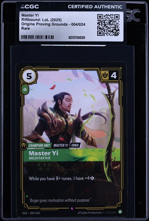 2025 Riftbound: LoL Origins Proving Grounds Master Yi #004 CGC AUTH