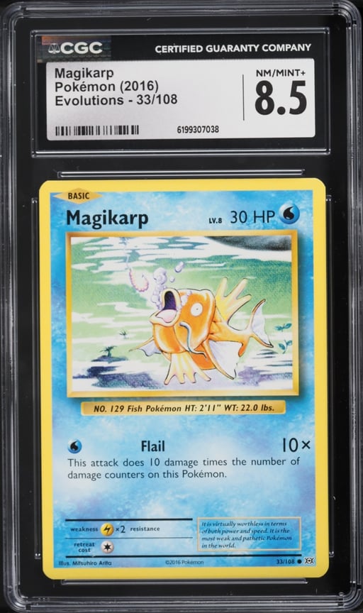 2016 Pokemon XY Evolutions Magikarp #33 CGC 8.5 NM-MT+