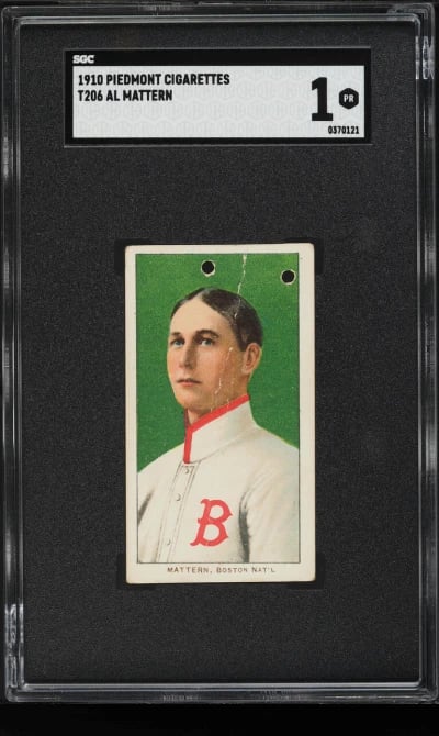1909-11 T206 Al Mattern SGC 1 PR