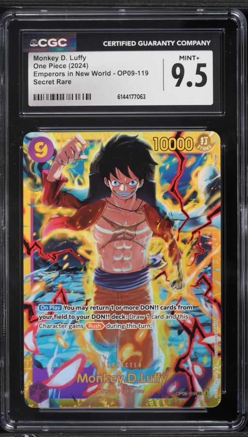 2024 One Piece Emperors In The New World SEC Monkey D. Luffy #OP09-119 CGC 9.5 MINT+