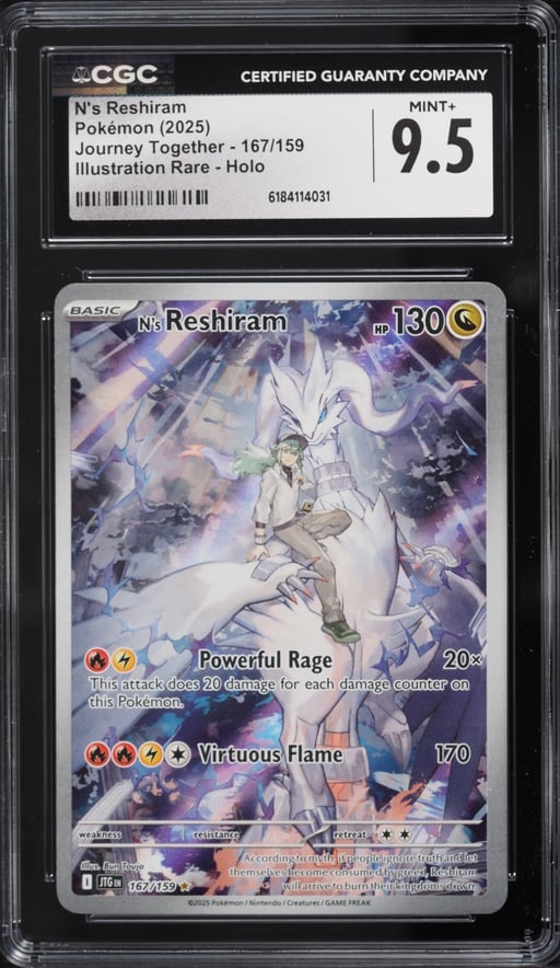 2025 Pokemon Scarlet & Violet Journey Together IR N's Reshiram #167 CGC 9.5 MINT+