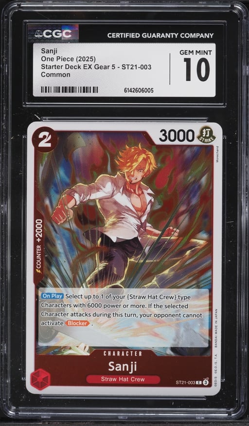2025 One Piece Starter Deck EX Gear 5 Sanji #ST21-003 CGC 10 GEM MINT