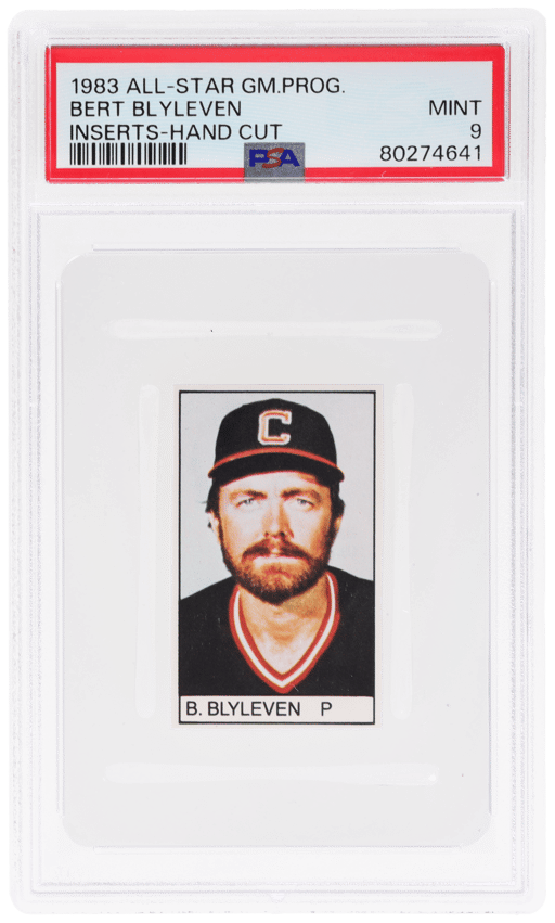 1983 All Star Game Program Inserts Hand Cut Bert Blyleven PSA 9