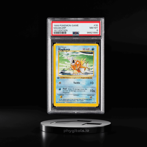 1999 POKEMON GAME #35 MAGIKARP 1ST EDITION PSA 8
