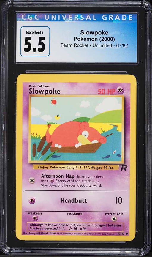 2000 Pokemon Team Rocket Slowpoke #67 CGC 5.5 EX+
