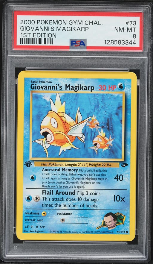 2000 Pokemon Gym Challenge 1st Edition Giovanni's Magikarp #73 PSA 8 NM-MT