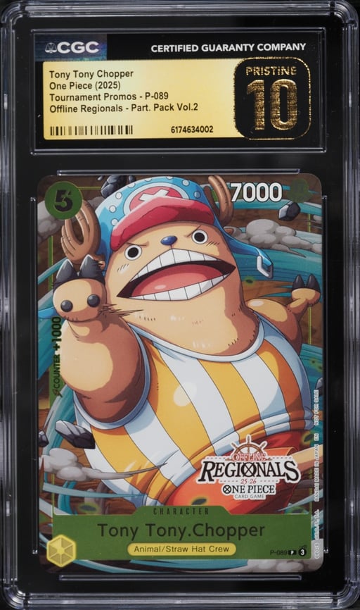 2025 One Piece Promo Tournament Offline Regionals Pack Vol. 2 Tony Tony Chopper CGC 10 PRISTINE