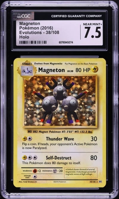 2016 Pokemon XY Evolutions Holo Magneton #38 CGC 7.5 NRMT+