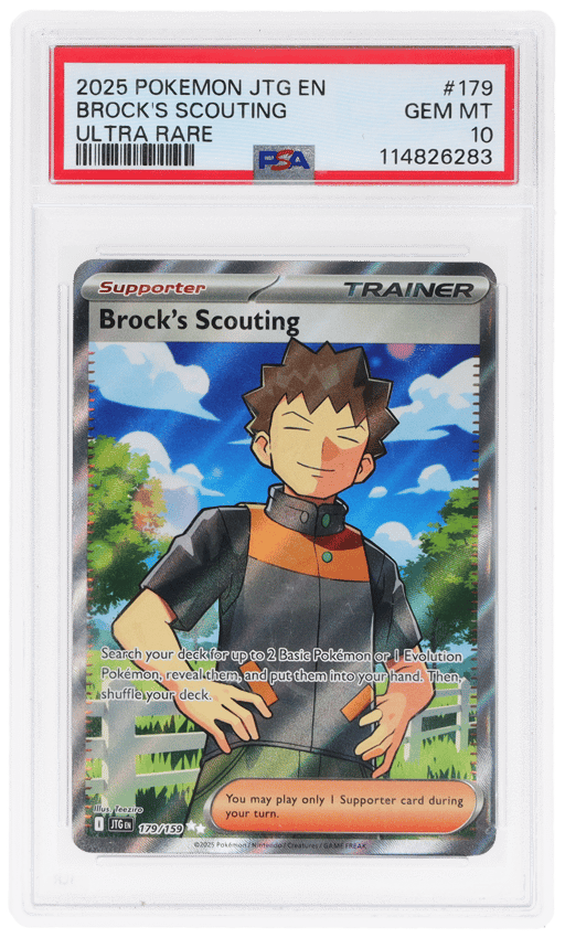 2025 Pokemon Scarlet and Violet Journey Together Ultra Rare Brock's Scouting #179 PSA 10