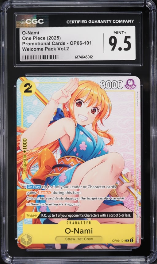 2025 One Piece Promo Welcome Pack Volume 2 O-Nami #OP06-101 CGC 9.5 MINT+