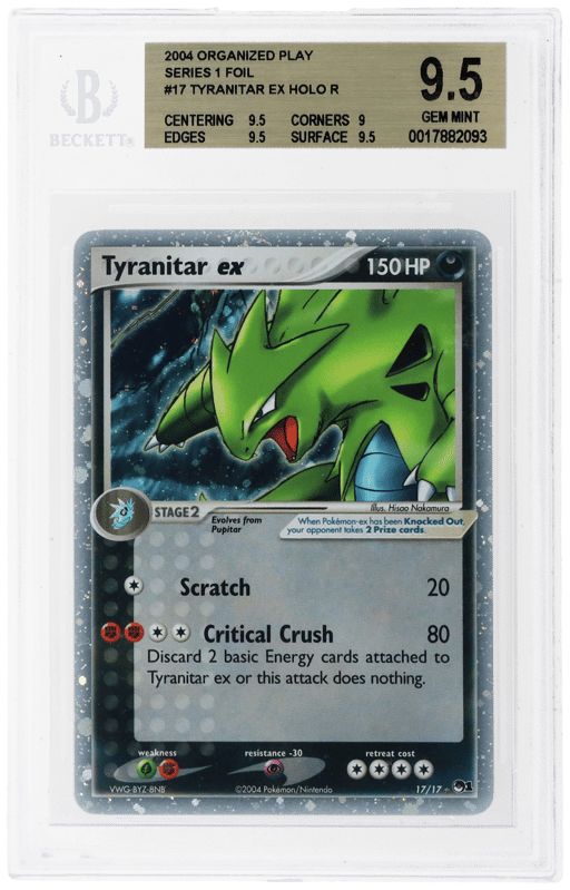2004 Pokemon Organized Play Series 1 Holo Tyranitar Ex #17 BGS 9.5