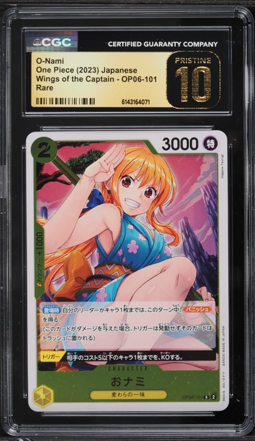 2023 One Piece Japanese Wings Of The Captain O-Nami #OP06-101 CGC 10 PRISTINE
