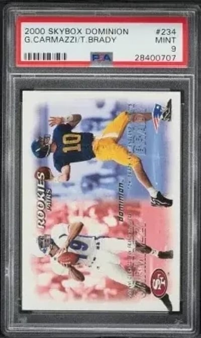 2000 Skybox Dominion Giovanni Carmazzi Tom Brady ROOKIE #234 PSA 9 MINT
