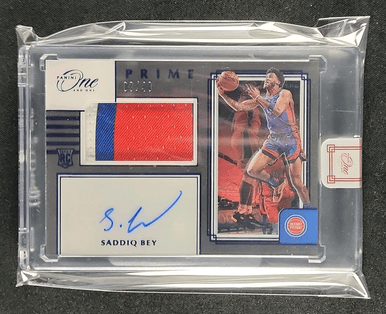 2020 Panini One & One Prime Blue Saddiq Bey ROOKIE PATCH AUTO /49 MBA AUTH