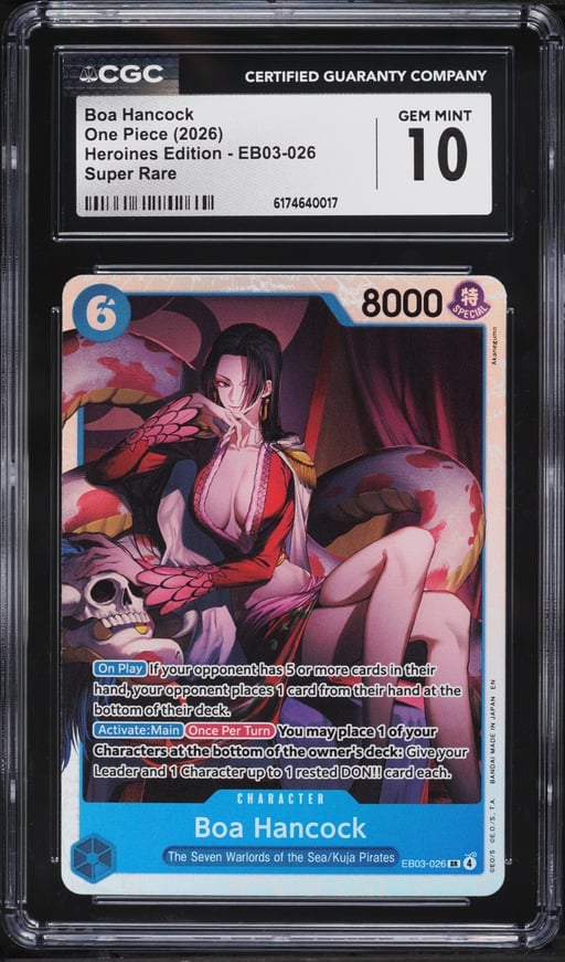 2026 One Piece Heroines Edition Super Rare Boa Hancock #EB03-026 CGC 10 GEM MINT
