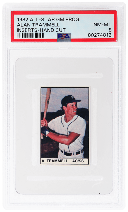 1982 All-Star Game Program Inserts Hand Cut Alan Trammell PSA 8