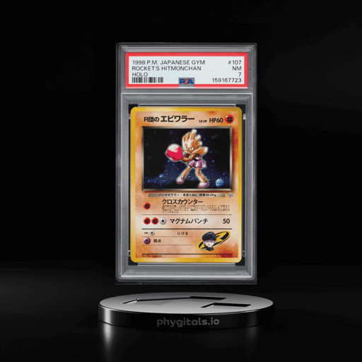 1998 Pokemon Japanese Gym Holo Rocket's Hitmonchan #107 PSA 7 NRMT