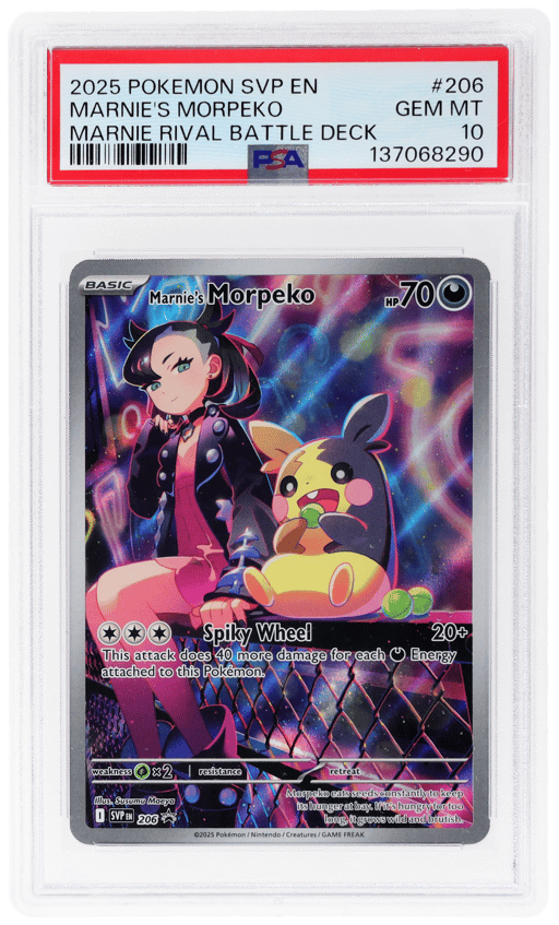 2025 Pokemon Scarlet and Violet Promos Marnie Rival Battle Deck Marnie's Morpeko #206 PSA 10