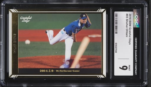 2018 BBM Grateful Days Shohei Ohtani ROOKIE #5 CGC 9 MINT
