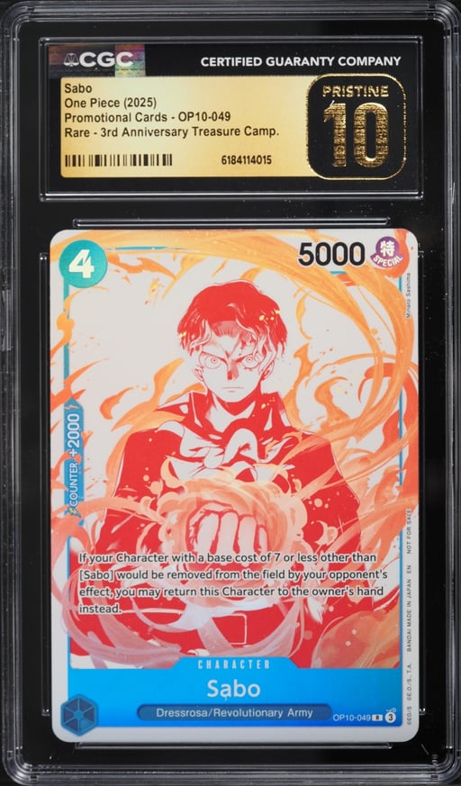 2025 One Piece Promo Cards 3rd Anniversary Treasure Campaign Sabo #OP10-049 CGC 10 PRISTINE