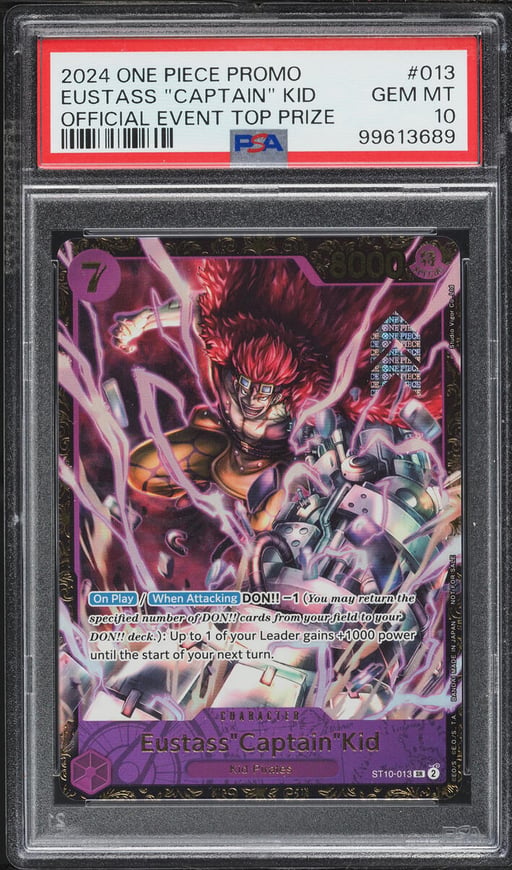 2024 One Piece Promo Event Top Prize SR Eustass "Captain" Kid #ST10-013 PSA 10 GEM MINT