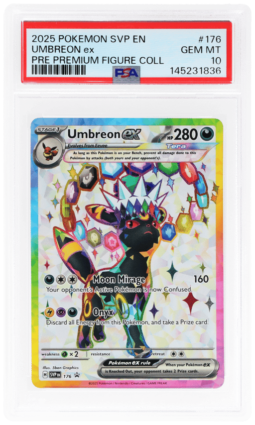 2025 Pokemon Scarlet and Violet Prismatic Evolutions Premium Figure Collection Umbreon Ex #176 PSA 10