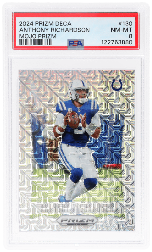 2024 Panini Prizm Deca Mojo Prizm Anthony Richardson #130 19/30 PSA 8
