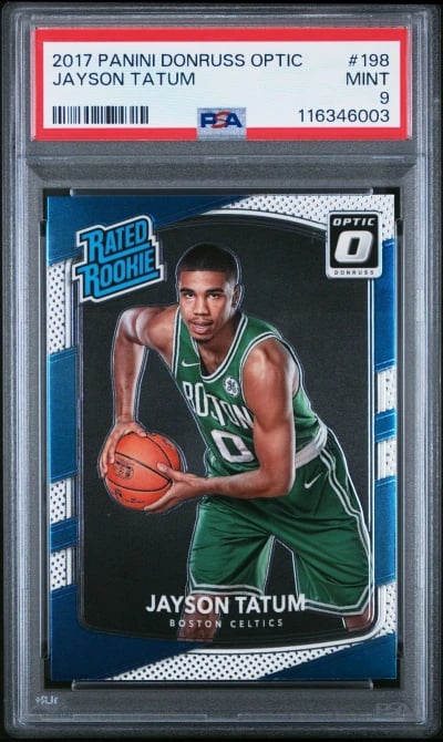 2017 PANINI DONRUSS OPTIC #198 JAYSON TATUM ROOKIE RC PSA 9