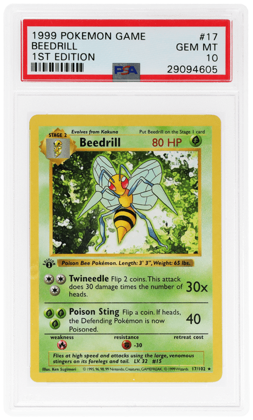 1999 Pokemon Base Set 1st Edition Beedrill #17 PSA 10