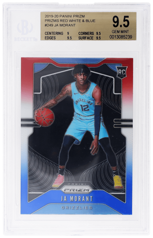 2019 Panini Prizm Red White and Blue Prizm Ja Morant #249 BGS 9.5