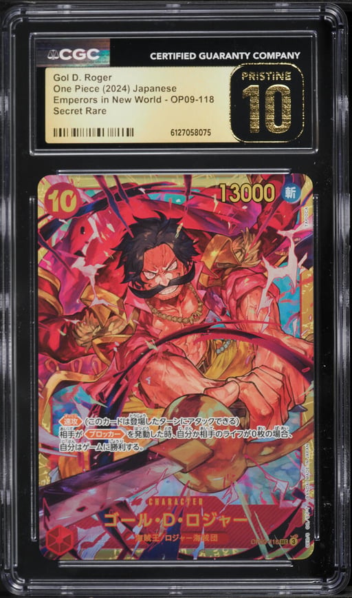 2024 One Piece Japanese Emperors In The New World SEC Gol D. Roger #OP09-118 CGC 10 PRISTINE