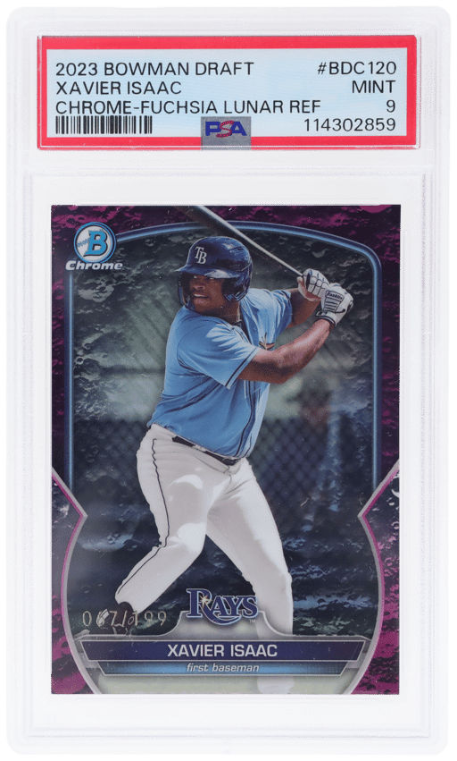 2023 Bowman Draft Chrome Fuchsia Lunar Xavier Isaac #BDC120 67/199 PSA 9