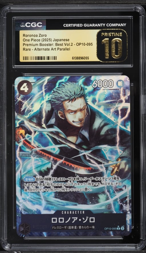 2025 One Piece Japanese Premium Booster Best Vol 2 Alt Art Roronoa Zoro CGC 10 PRISTINE