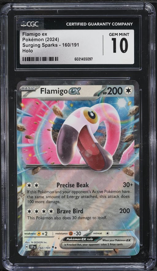 2024 Pokemon SV Surging Sparks Holo Flamigo ex #160 CGC 10 GEM MINT