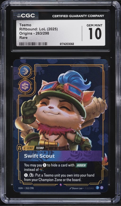 2025 Riftbound League Of Legends LOL Origins Teemo #263 CGC 10 GEM MINT