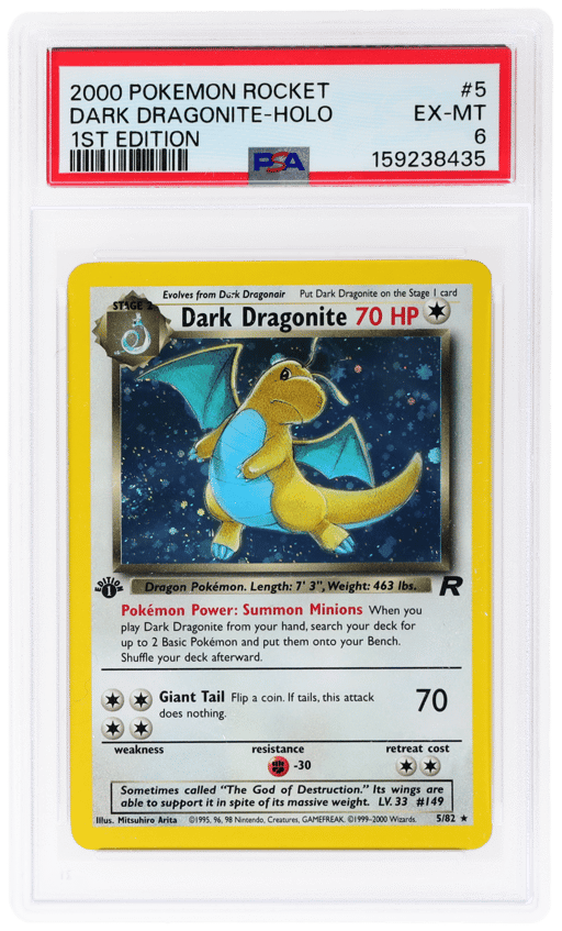 2000 Pokemon Team Rocket 1st Edition Holo Dark Dragonite #5 PSA 6