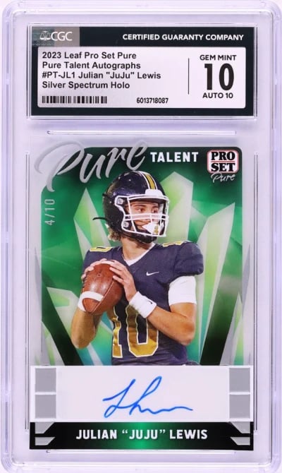 2023 Leaf Pro Set Pure Talent Silver Spectrum Holo JuJu Lewis RC AUTO /10 CGC 10