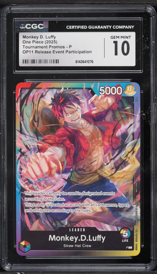 2025 One Piece Promo OP11 Release Event Participation Leader Monkey D. Luffy #P CGC 10 GEM MINT