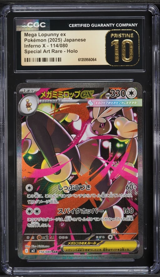 2025 Pokemon Japanese Mega Inferno X Alt Art Mega Lopunny EX #114 CGC 10 PRISTINE