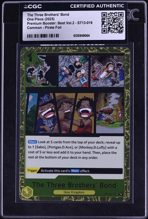 2025 One Piece Premium Booster: Best Vol.2 Pirate Foil The Three Brothers' Bond CGC AUTH