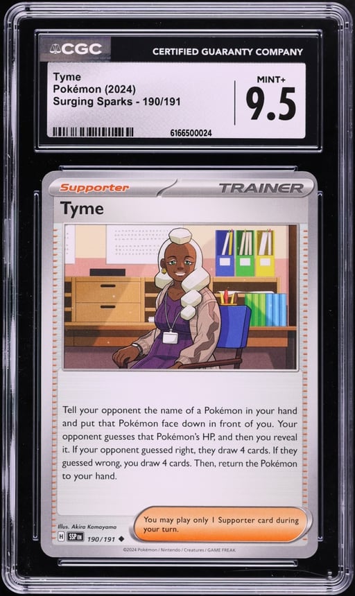 2024 Pokemon Scarlet & Violet Surging Sparks Tyme #190 CGC 9.5 MINT+