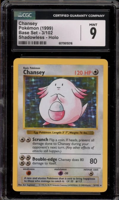 Pokemon Chansey Base Set Shadowl