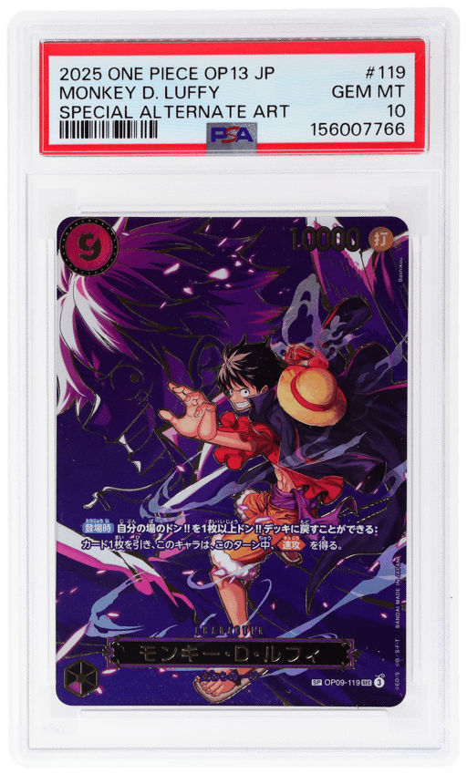 2025 One Piece Carrying On His Will Japanese Special Alternate Art Monkey D. Luffy #119 PSA 10