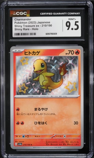 2023 Pokemon Japanese Scarlet & Violet Treasure Ex Shiny Rare Charmander #210 CGC 9.5 MINT+