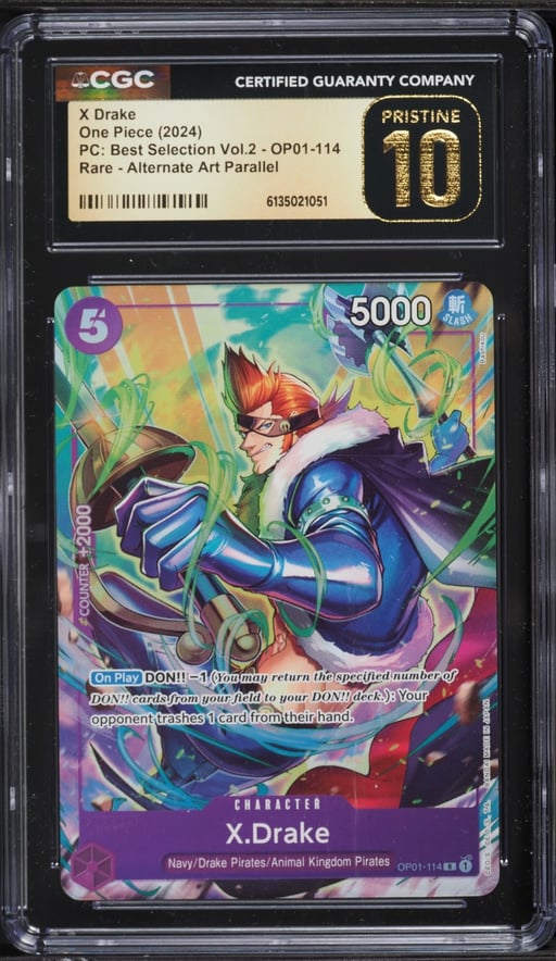 2024 One Piece Premium Collection Best Selection Alt Art X Drake #OP01-114 CGC 10 PRISTINE