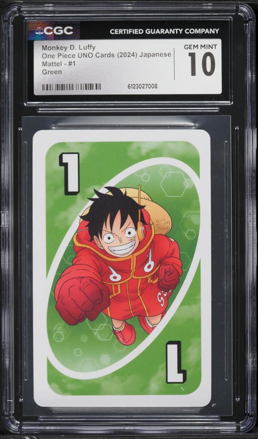 2024 Mattel One Piece UNO Cards Green Monkey D. Luffy #1 CGC 10 GEM MINT