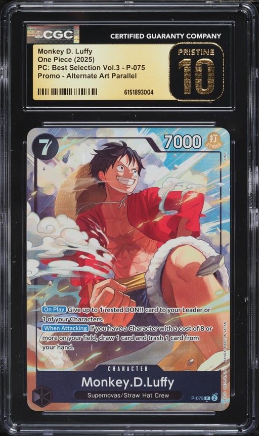 2025 One Piece Promo Premium Best Selection Vol. 3 Alt Art Monkey D. Luffy CGC 10 PRISTINE
