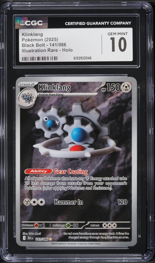2025 Pokemon Scarlet & Violet Black Bolt IR Klinklang #141 CGC 10 GEM MINT