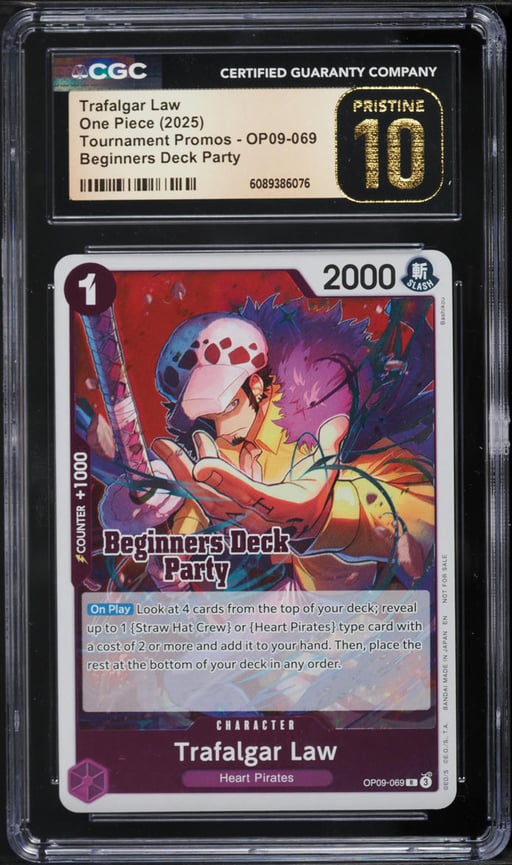 2025 One Piece Tournament Promo Beginners Deck Trafalgar Law #OP09-069 CGC 10 PRISTINE